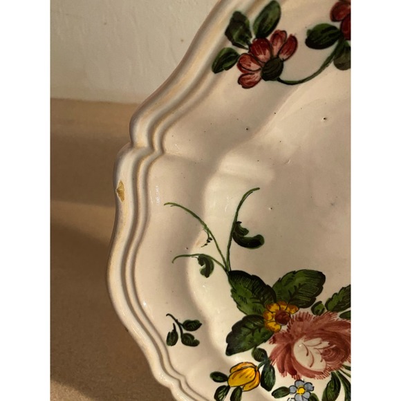 Vintage ‘LAB’  Italy Handpainted Pink Yellow Blue Floral Dinner Plates (4) - Picture 4 of 5